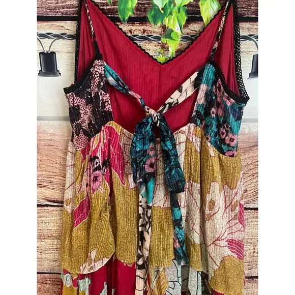 Anthropologie Bhanuni by Jyoti Tiered Layer Maxi Dress Mixed Print Embellish 10 - Picture 10 of 12